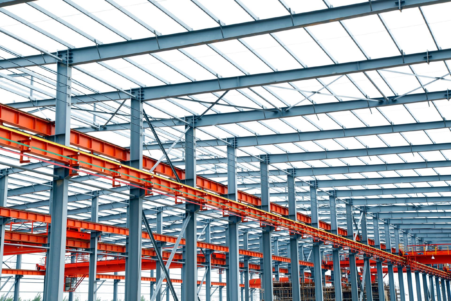 Steel structure of a warehouse