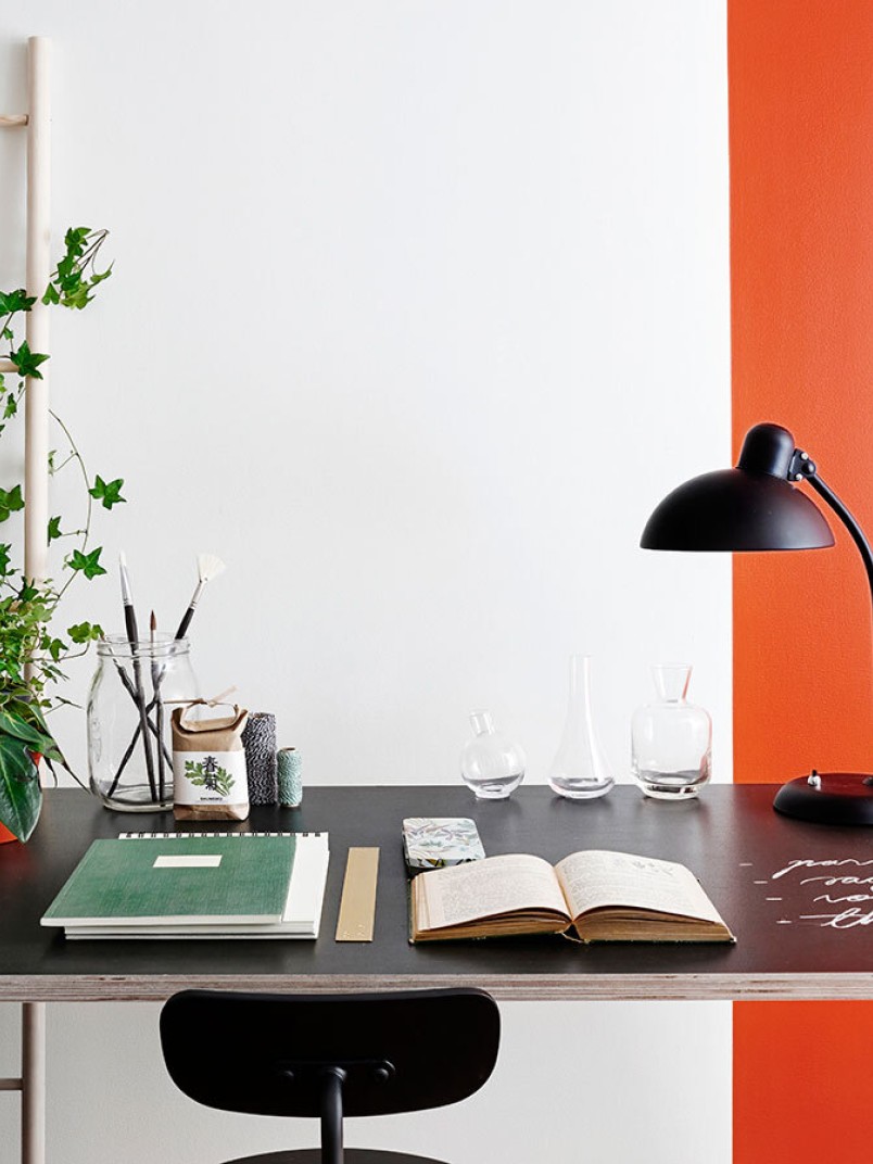 study room with bright colours