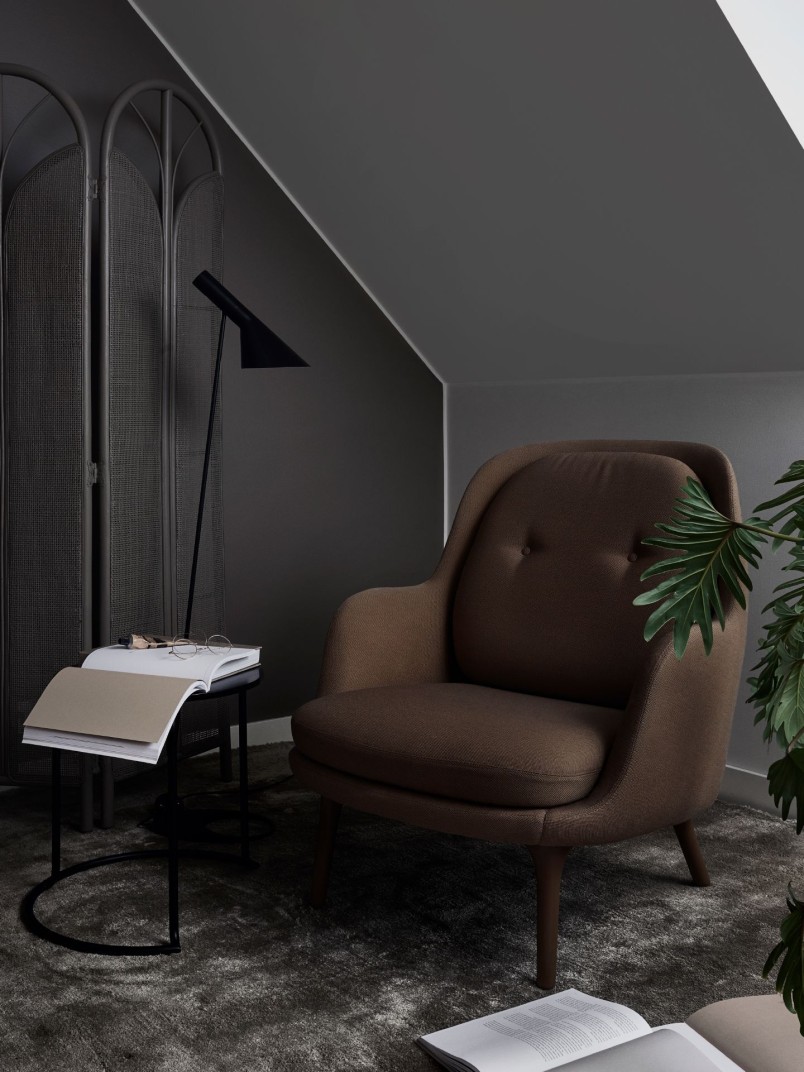 Paint an intimate bedroom with dark shades