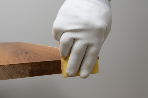 applying oil to wooden surfaces
