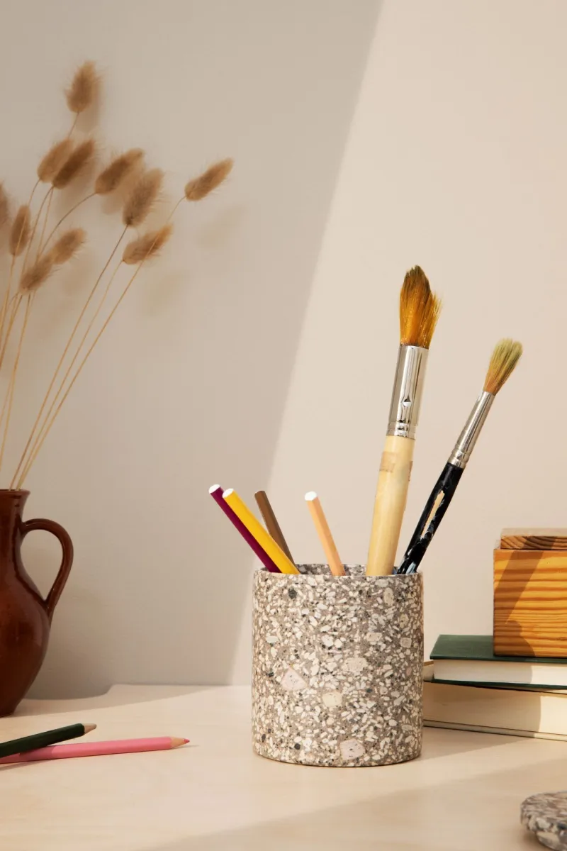 bohemian style home office workspace