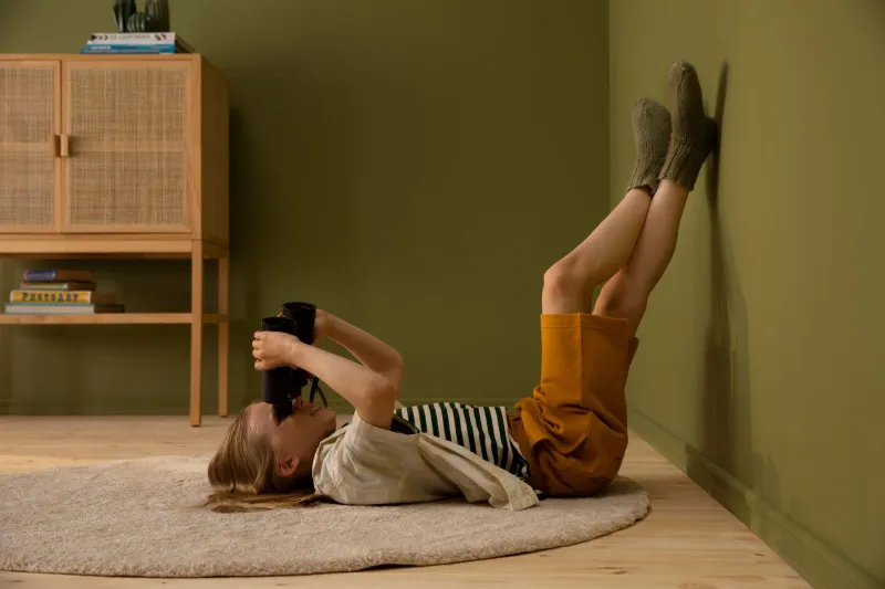 modern kids room in green colour